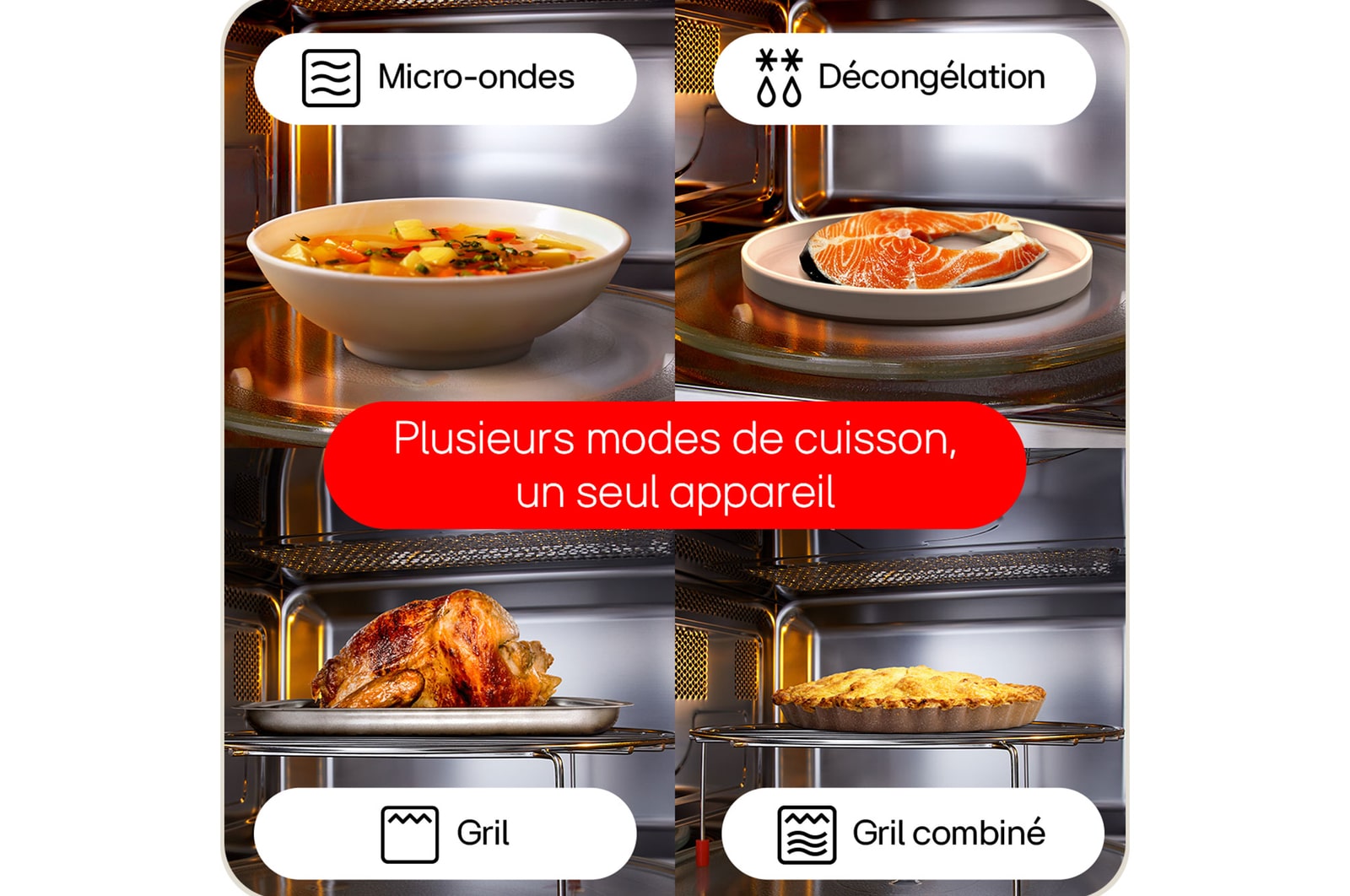 Plusieurs modes de cuisson un seul  appareil