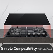 Compatibility_LG induction image of the same size is composited on the installed gas.