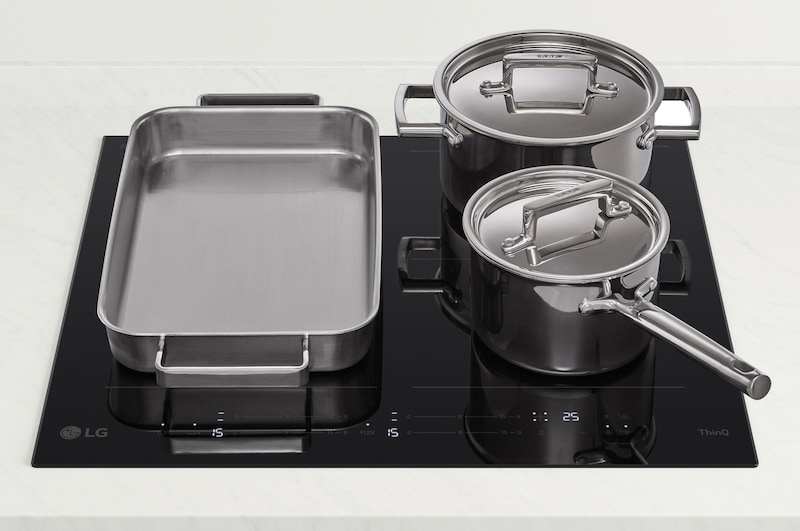 Front view with cookware