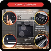 LG Four encastrable | 76L | InstaView™ | Design élégant | ProBake Convection™ |  EasyClean™, LG WS9D7673CB