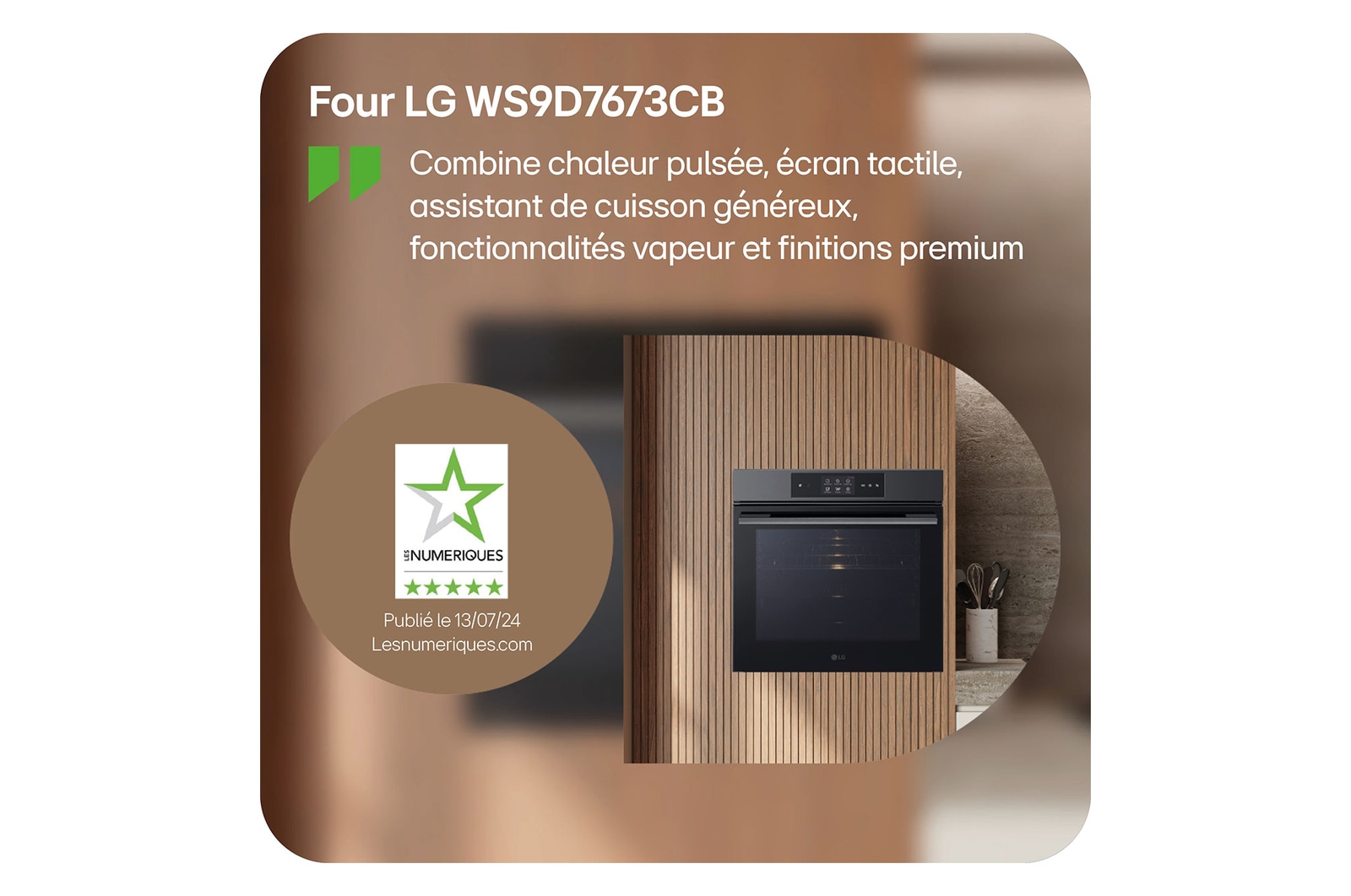 LG Four encastrable | 76L | InstaView™ | Design élégant | ProBake Convection™ |  EasyClean™, LG WS9D7673CB
