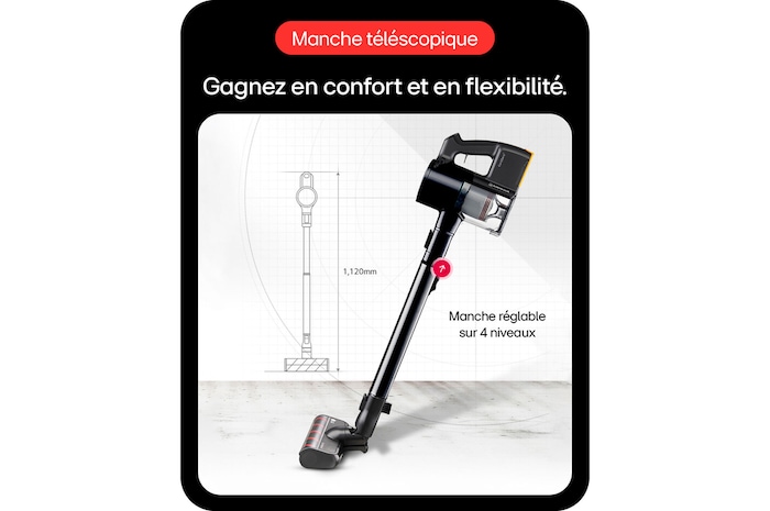 LG Aspirateur balai CordZero™ | 200aw | 4 Brosses, LG A9K-DMAX