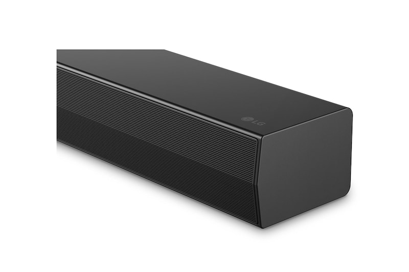 Vue avant du coin latéral de la LG Soundbar S40T