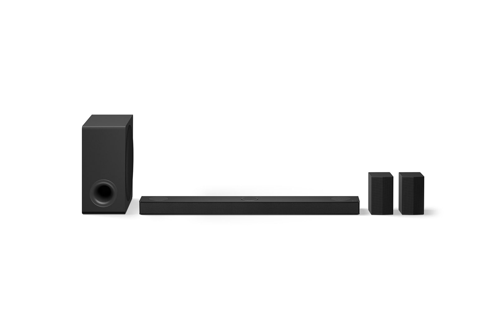 Front view of LG Soundbar S80TR and subwoofer