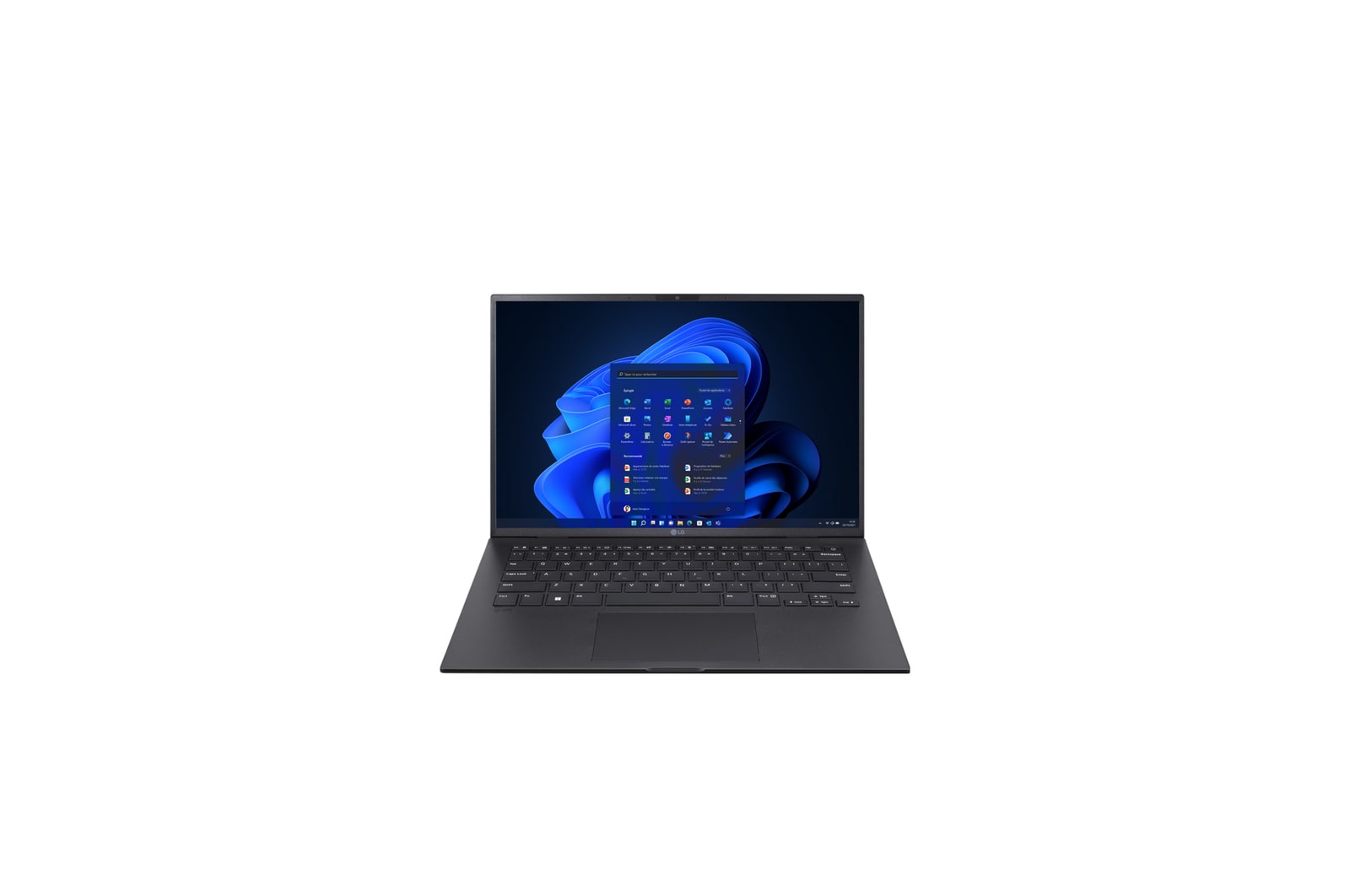 Vue de face avec clavier