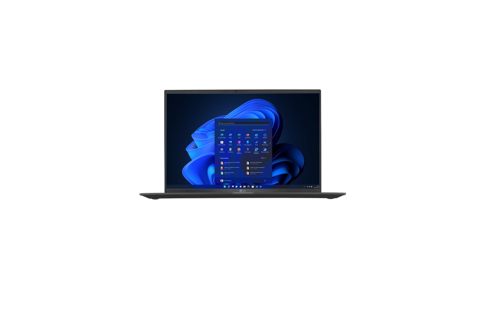 Vue de face avec clavier