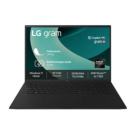 LG gram 15Z80T Windows 11 Home Next Gen. 15″ AMD RyzenTM AI 5 340 16Go 512Go - 15Z80T-G.AU88F