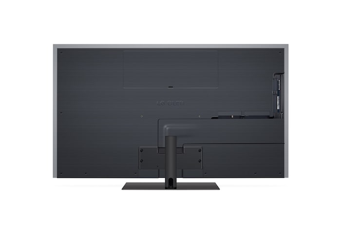 Vue latérale orientée vers la droite de la TV OLED evo LG, OLED G4 à l’écran
