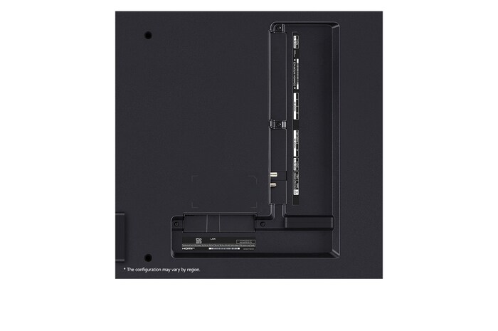 Gros plan du bord supérieur de la TV LG QNED, QNED85