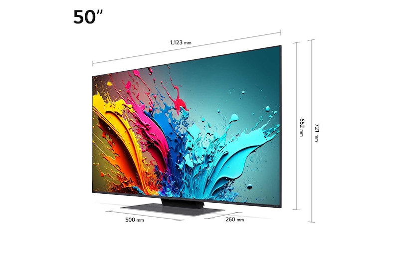 Gros plan du bord supérieur de la TV LG QNED, QNED86