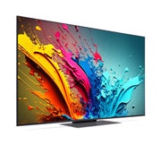 Vue latérale légèrement orientée vers la gauche de la TV LG QNED, QNED85