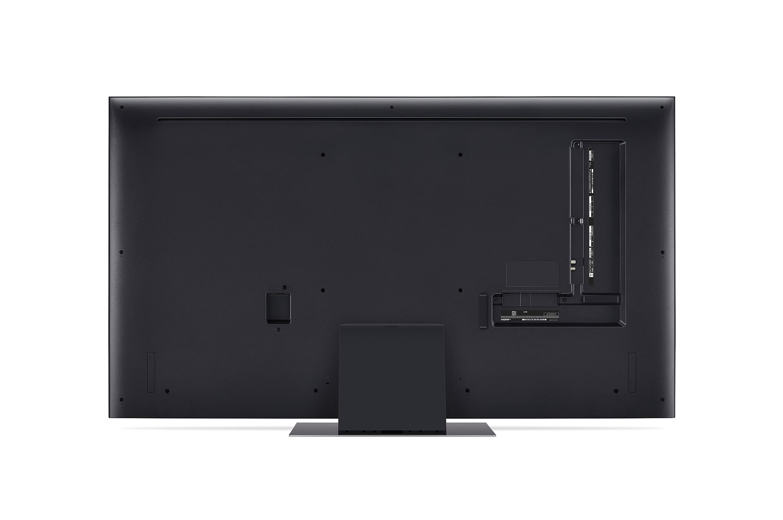 Gros plan du bord supérieur de la TV LG QNED, QNED87