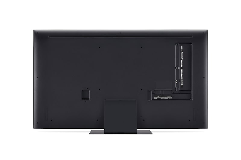 Gros plan du bord supérieur de la TV LG QNED, QNED87