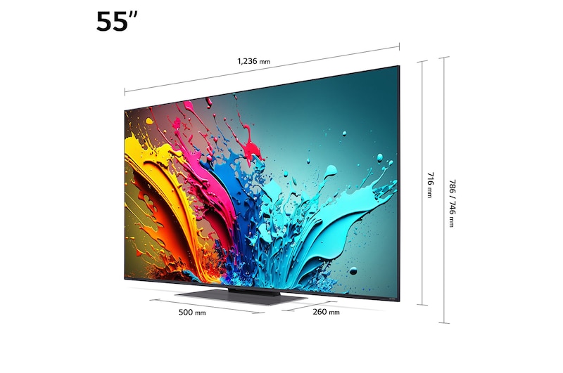 Vue arrière de la TV LG QNED, QNED87