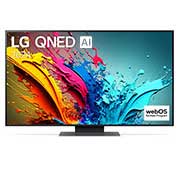 Vue de face de la TV LG QNED, QNED87