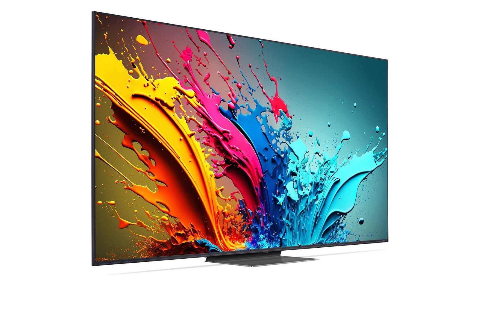 Vue latérale légèrement orientée vers la gauche de la TV LG QNED, QNED85