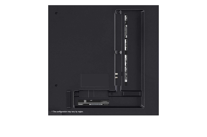 Gros plan du bord supérieur de la TV LG QNED, QNED85