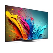 Vue latérale légèrement orientée vers la gauche de la TV LG QNED, QNED85