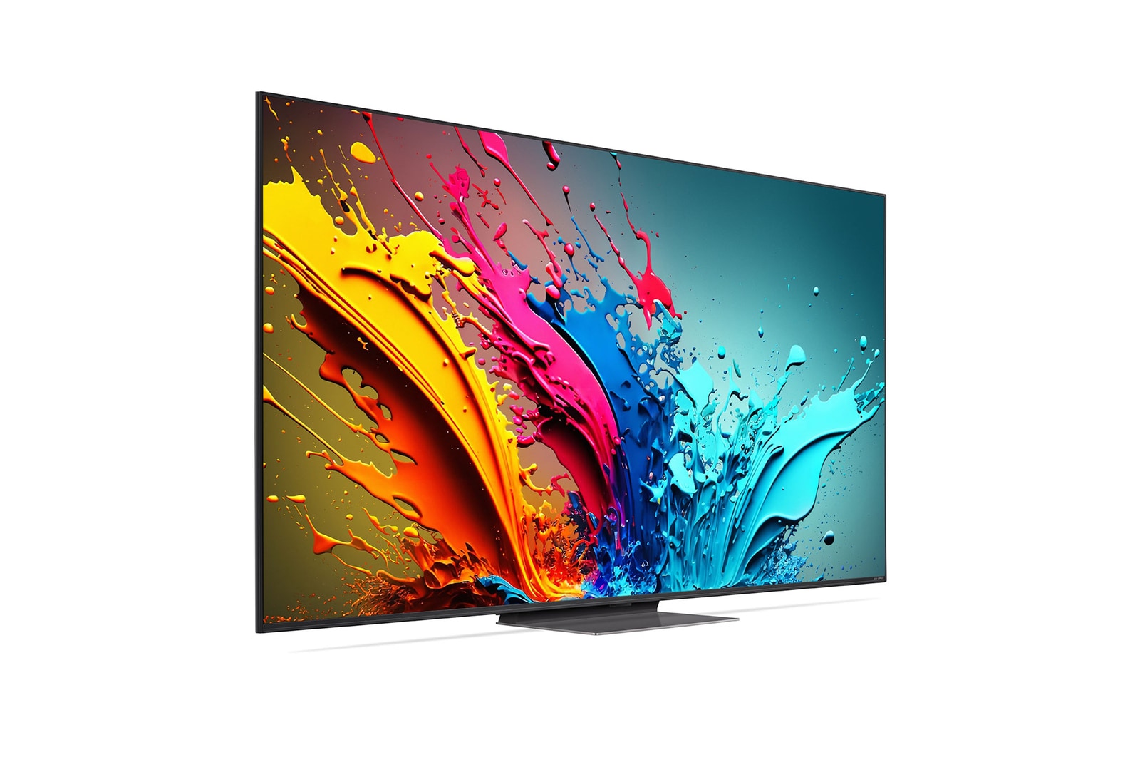 Vue latérale légèrement orientée vers la gauche de la TV LG QNED, QNED87