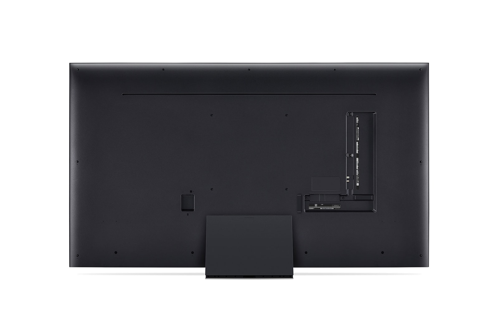 Gros plan du bord supérieur de la TV LG QNED, QNED87