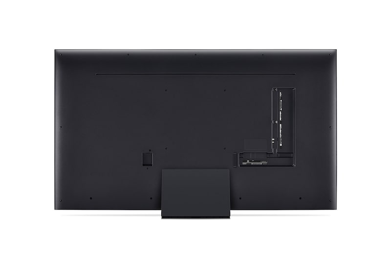 Gros plan du bord supérieur de la TV LG QNED, QNED87