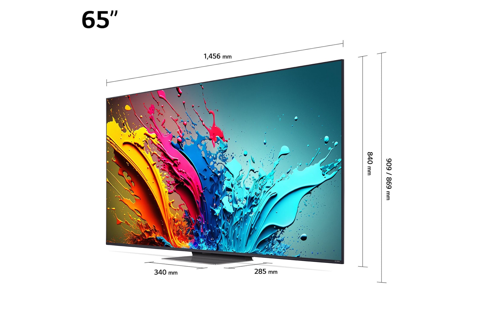 Vue arrière de la TV LG QNED, QNED87