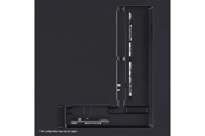Gros plan du bord supérieur de la TV LG QNED, QNED86