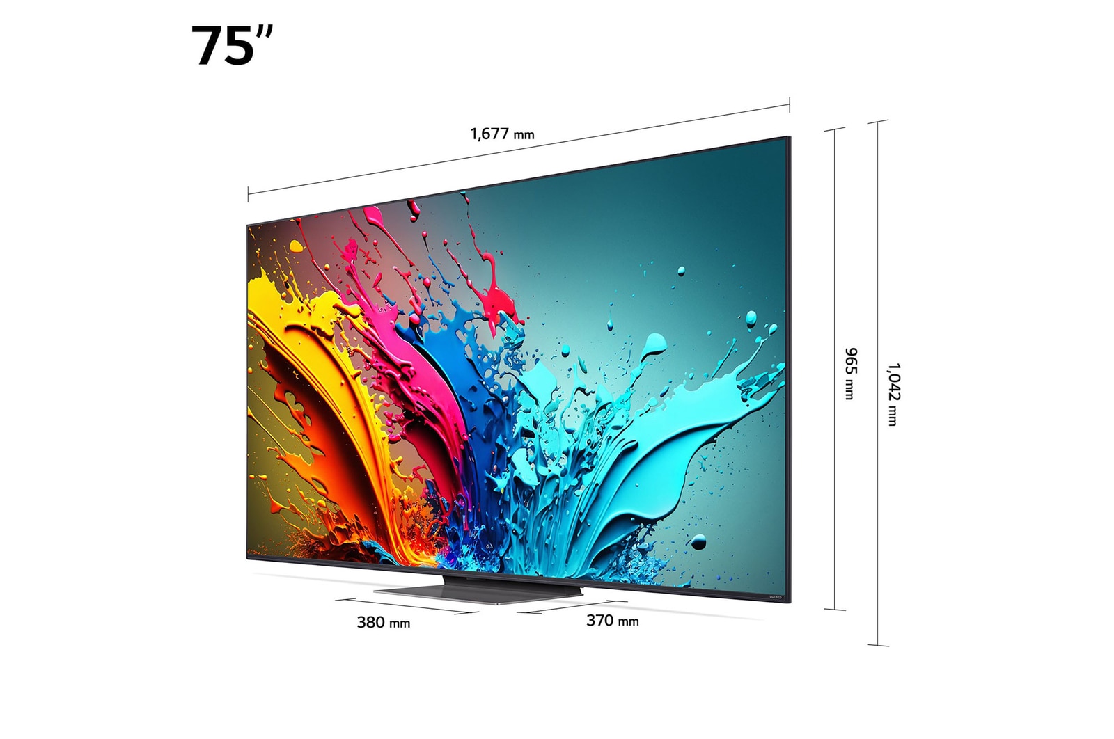 Vue latérale de la TV LG QNED, QNED85