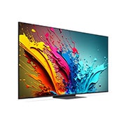 Vue latérale légèrement orientée vers la gauche de la TV LG QNED, QNED87