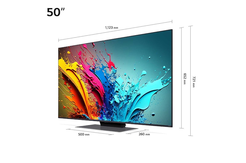 LG TV LG QNED AI | 2024 | 50'' (126 cm) | 4K UHD | Processeur α8 AI 4K, LG 50QNED87T6B