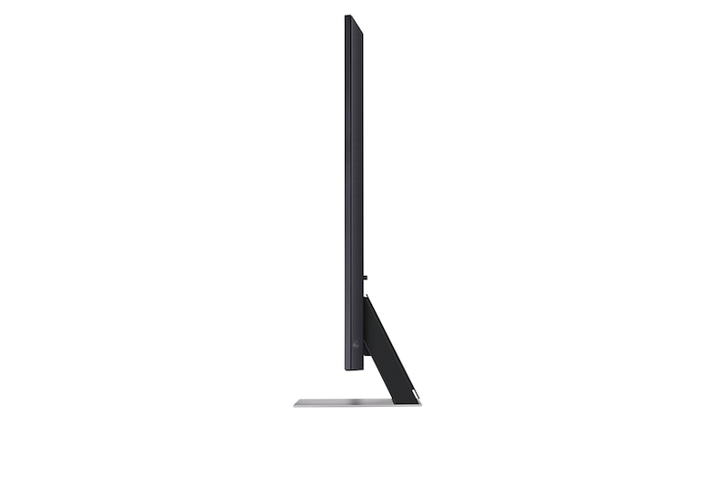 Vue latérale légèrement orientée vers la gauche de la TV LG QNED, QNED90
