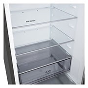 LG bottom freezer (GBBSJ10DEP) front side view showing exterior design