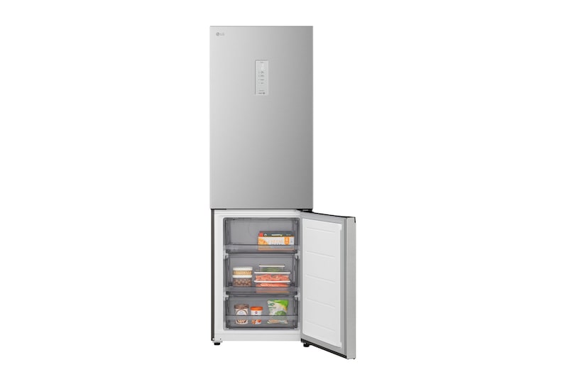 LG fridge freezer (GBBSJ10DEP) front view showing DoorCooling+™ vent