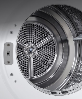 Tambour en acier inoxydable du sèche-linge LG.	
