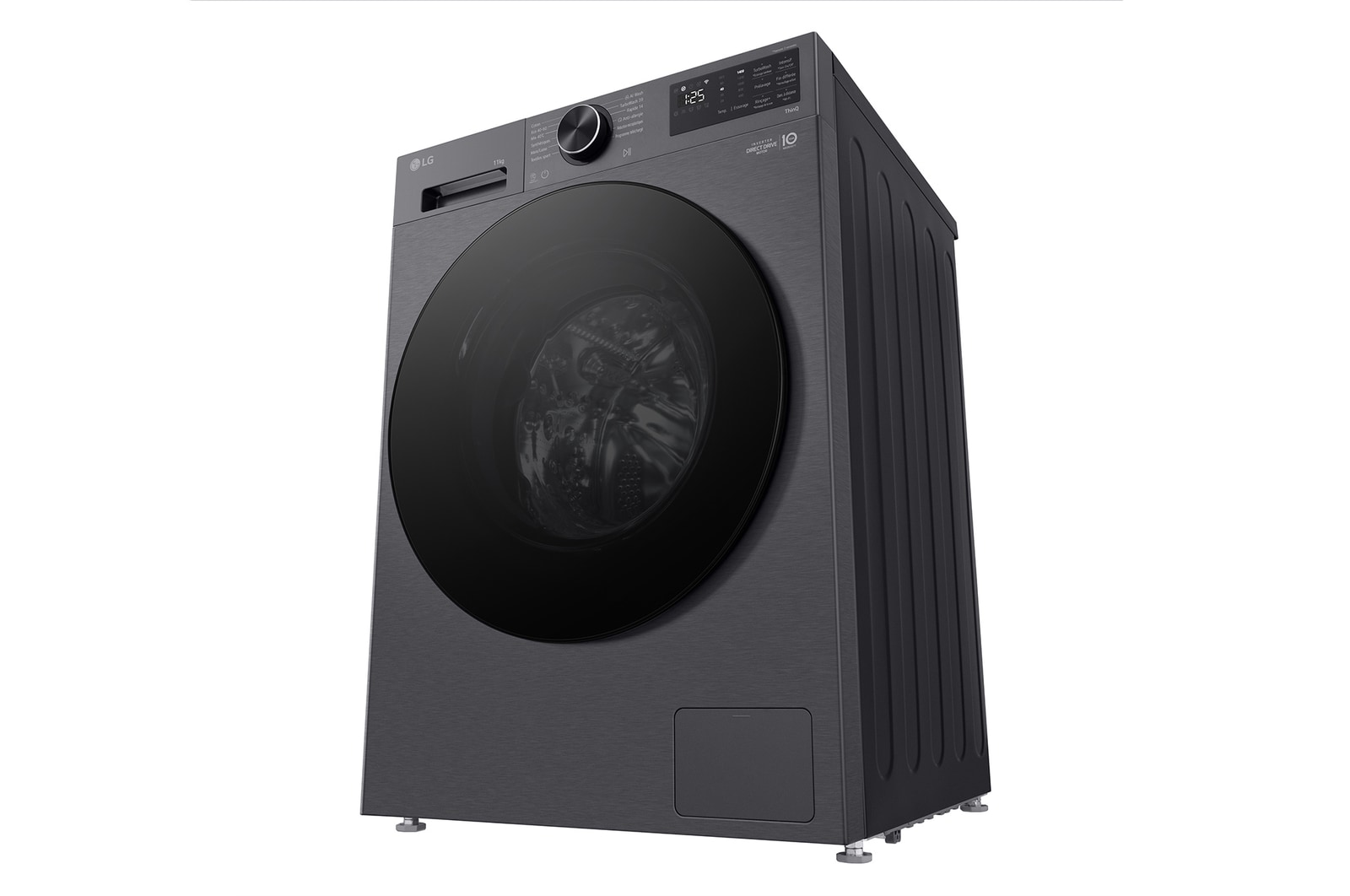 Side view of LG washer dryer combo