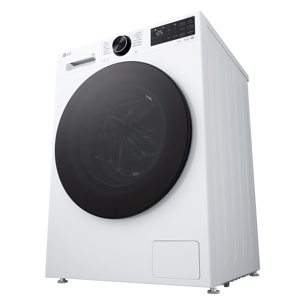 Side view of LG washer dryer combo