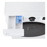 Interior shot featuring LG front load washing machine