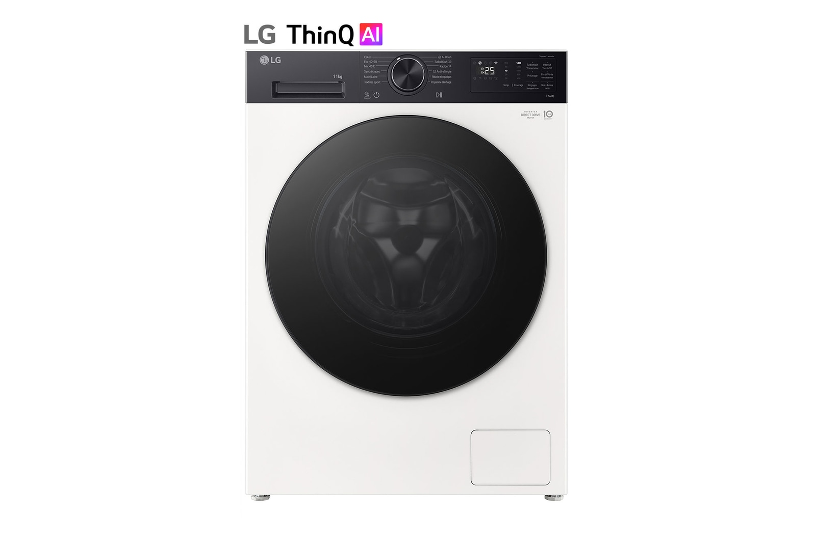 Vue avant de Lave-linge | 11 kg | AI DirectDrive™ | Steam™ LG F14X58WHST