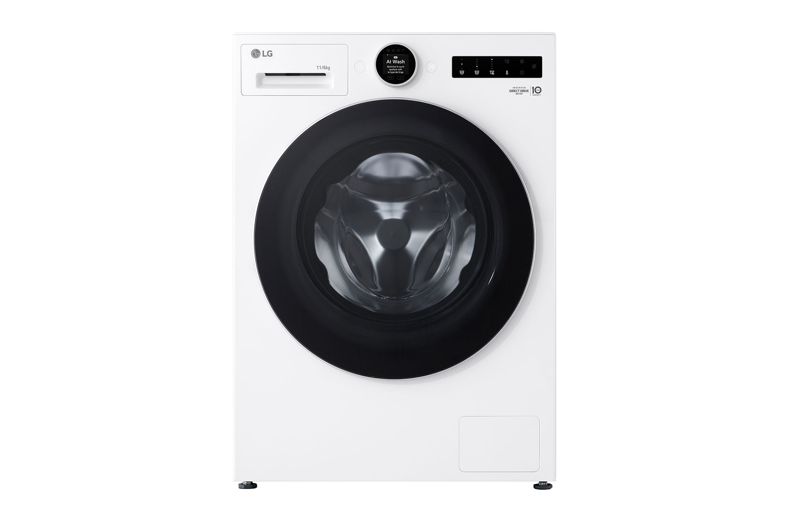 Vue avant de Lave-linge séchant molette écran LCD 11/6kg | EzDispense™ LG F164X71WSTA
