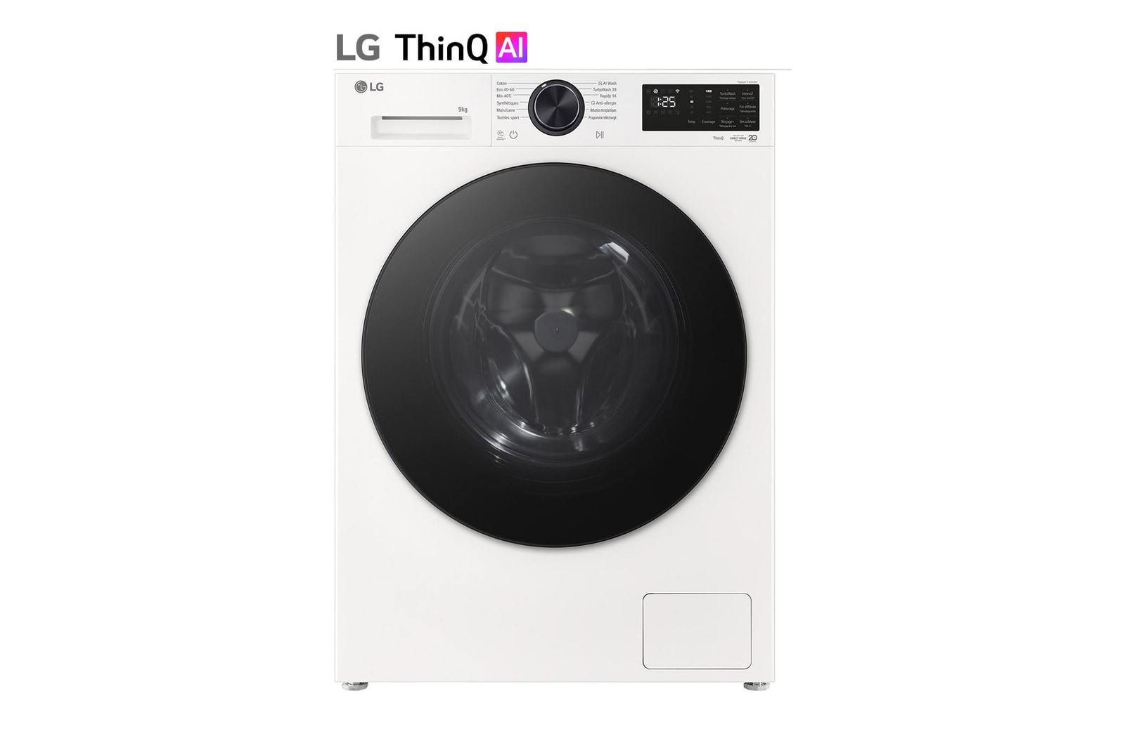 Vue avant de Lave-linge | 9 kg | AI DirectDrive™ | Steam™ LG F94X56WHST