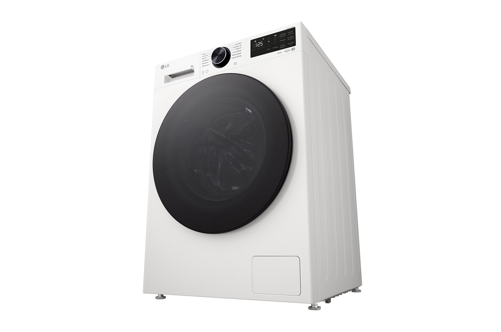 Side view of LG washer dryer combo