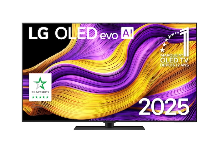 Vue avant de 55 pouces (139 cm) | LG OLED evo AI G5 | 4K Smart TV | 2025 OLED55G56LS