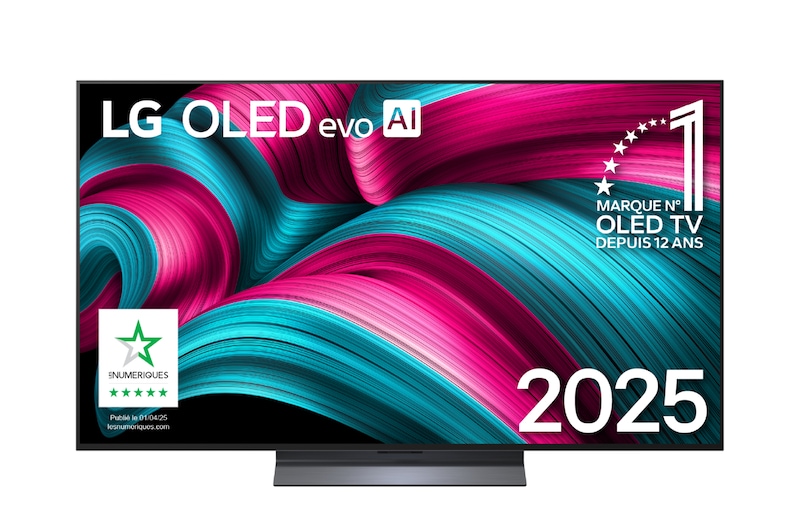 Vue avant de 55 pouces (139 cm) | LG OLED evo AI G5 | 4K Smart TV | 2025 OLED55C54LA