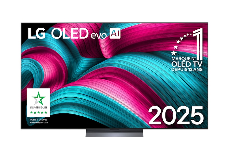 Vue avant de 77 pouces (195 cm) | LG OLED evo AI G5 | 4K Smart TV | 2025 OLED77C54LA