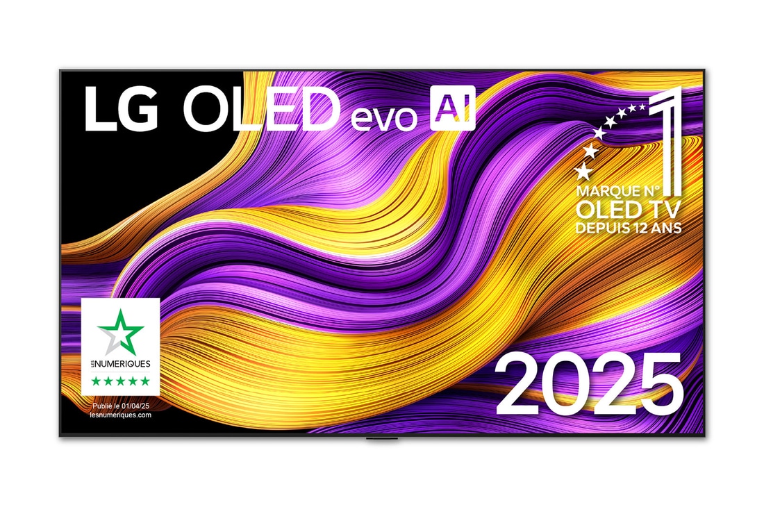 Vue avant de 55 pouces (139 cm) | LG OLED evo AI G5 | 4K Smart TV | 2025 OLED55G54LW