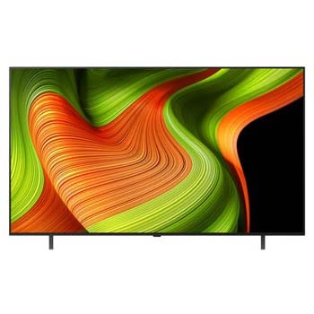 Vue avant de la Smart TV LG OLED AI B5 4K. L’emblème numéro 1 des TV OLED depuis 12 ans et le logo LG OLED AI 2025 sont à l’écran.