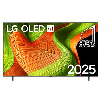 Vue avant de 77 pouces (195 cm) | LG OLED evo AI B5 | 4K Smart TV | 2025 OLED77B56LA