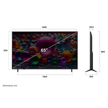 Télécommande AI Magic Remote de LG en face d’un écran de LG TV. L’écran affiche un message d’accueil personnalisé de LG AI avec des mots clés personnalisés en fonction de l’historique de recherche et de visionnage de l’utilisateur. À côté de la télécommande se trouve une icône et une étiquette montrant que la fonctionnalité AI Concierge est facilement accessible en appuyant brièvement sur le bouto