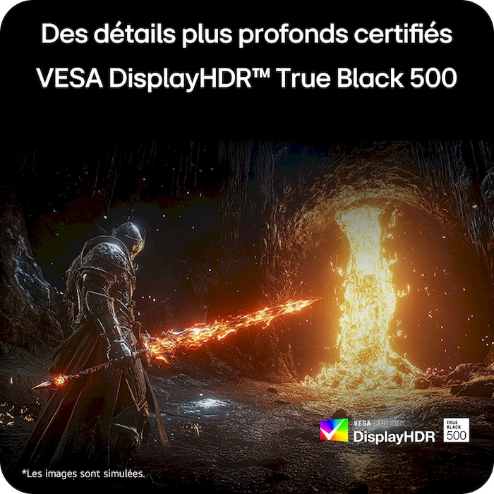 vue de haut du moniteur incliné à -30 degrés