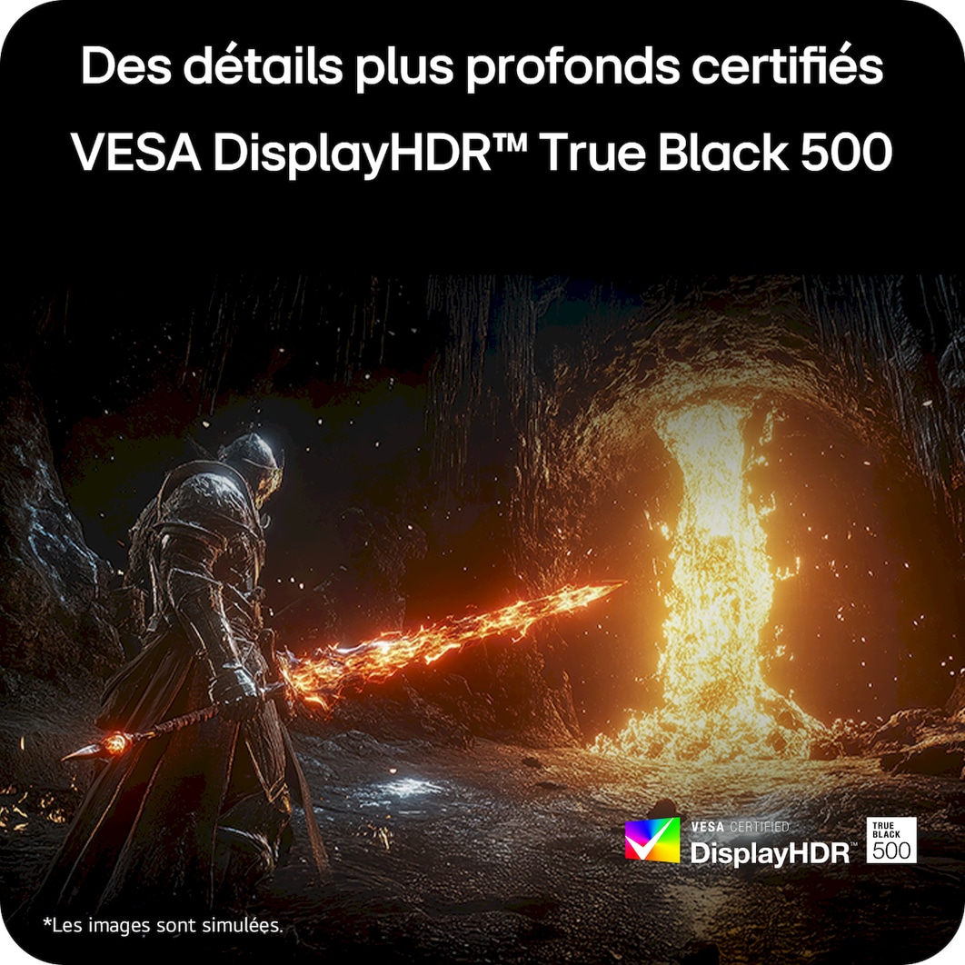 vue de haut du moniteur incliné à -30 degrés